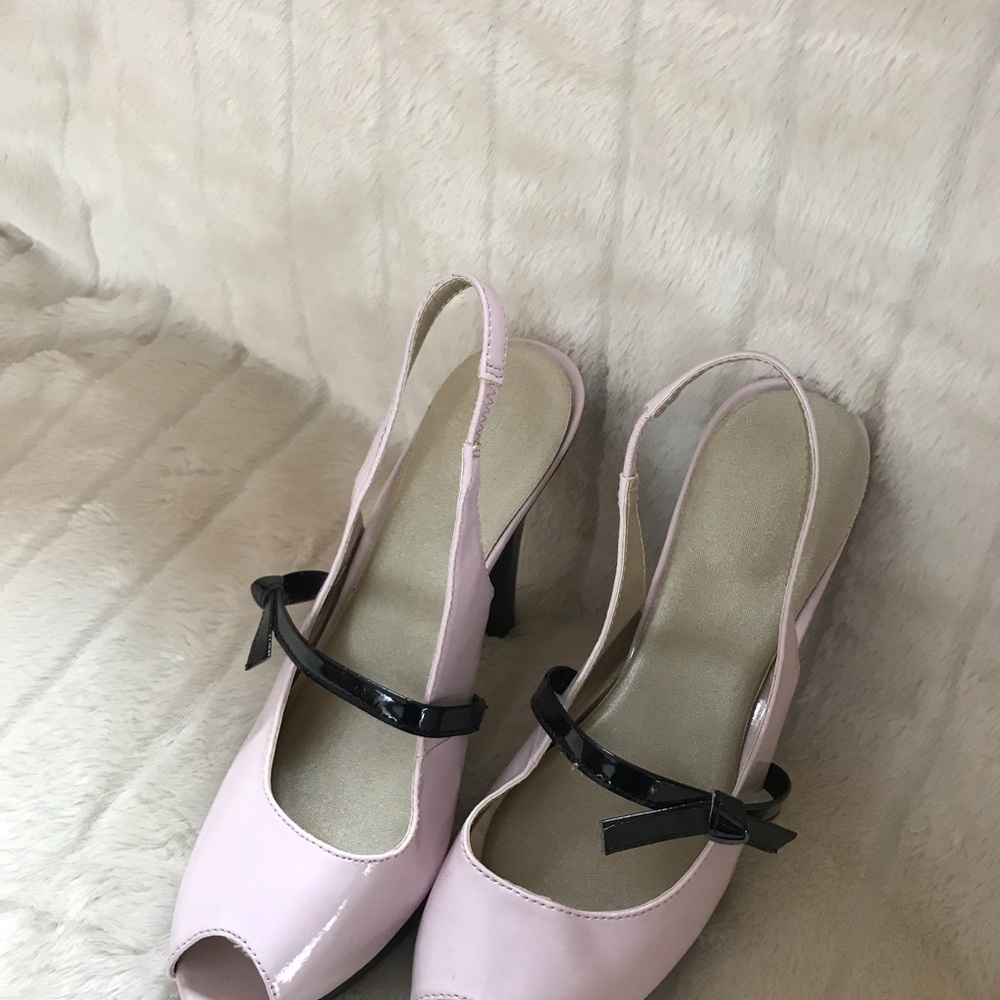 🍀NWOT 2 for $15 Pastel pink/black patent leather - Picture 4 of 7